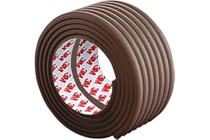 CUTE CUTE JUMP Baby Proofing Edge Guards 12.5ft Edge Protectors for Baby, Extra-Wide Baby Proof Corners and Edges, 3M Glue Pre-Taped, for Table, Desk(Coffee Brown)