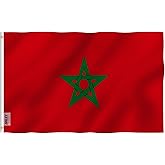 ANLEY Fly Breeze 3x5 Foot Morocco Flag - Vivid Color and Fade Proof - Canvas Header and Double Stitched - Moroccan National Flags Polyester with Brass Grommets 3 X 5 Ft
