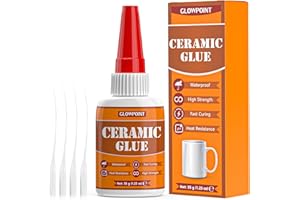 GLOWPOINT Ceramic Glue, 35g Ultra Strong Super Glue for Ceramic, Porcelain, Pottery & China Repair – Waterproof, Heat-Resistant, Safe Adhesive for Mugs, Dishes, Tiles & Crafts