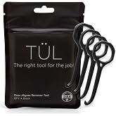 T&Uuml;L | Only Invisalign Remover Tool Made in the USA | Lifetime Replacements | Ortho Recommended Aligner Remover Tool &amp; Retainer Remover Tool | Black 4 Pack | Top Invisalign Accessories