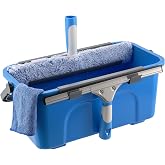 Mitclear Window Cleaning Kit with Bucket 3 Gallon for Home Outdoor Car | Professional Window Washing Equipment, 14'' Silicone Squeegee, 14'' Microfiber Scrubber, Cloth, Commercial Use