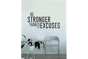 BOOP DECALS Be Stronger Than Your Excuses v2 Quote Fitness Health Work Out Decal Sticker Wall Vinyl Art Wall Bedroom Room Decor Decoration Weights Lift Dumbbell Motivation Inspirational Gym
