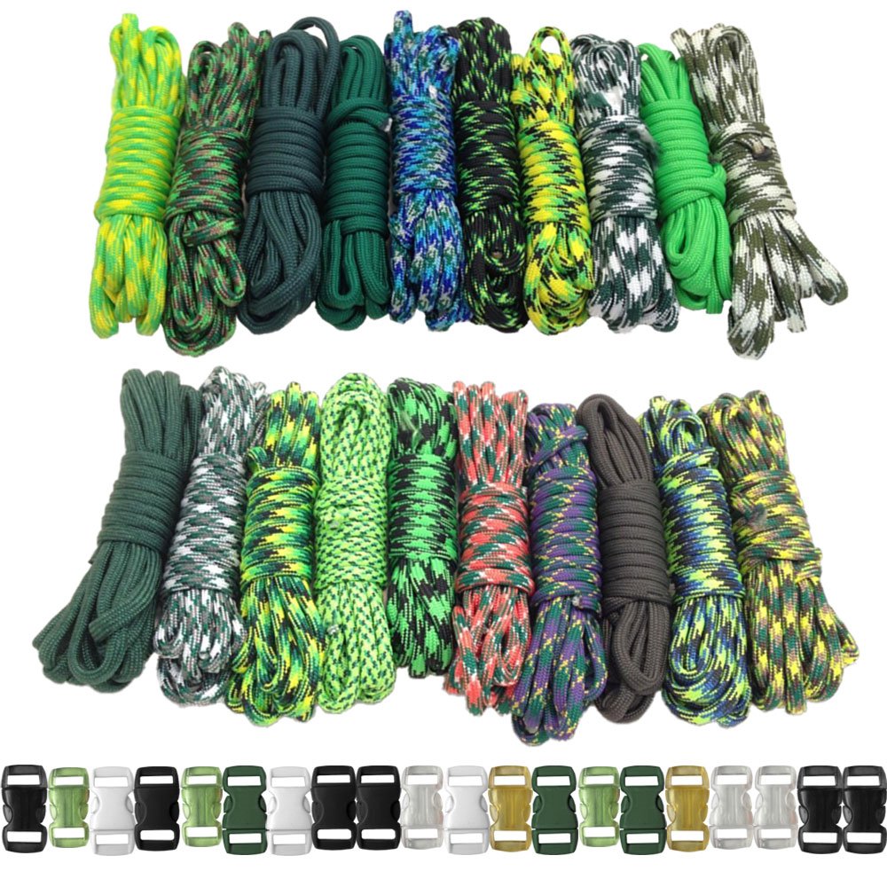 PARACORD PLANET 550Lb Type Iii Paracord Combo Crafting Kits With Buckles Green Giant