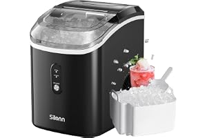 Nugget Ice Maker Countertop, Silonn Chewable Pellet Ice Machine with Self-Cleaning Function, 36lbs/24H Portable Ice Makers fo