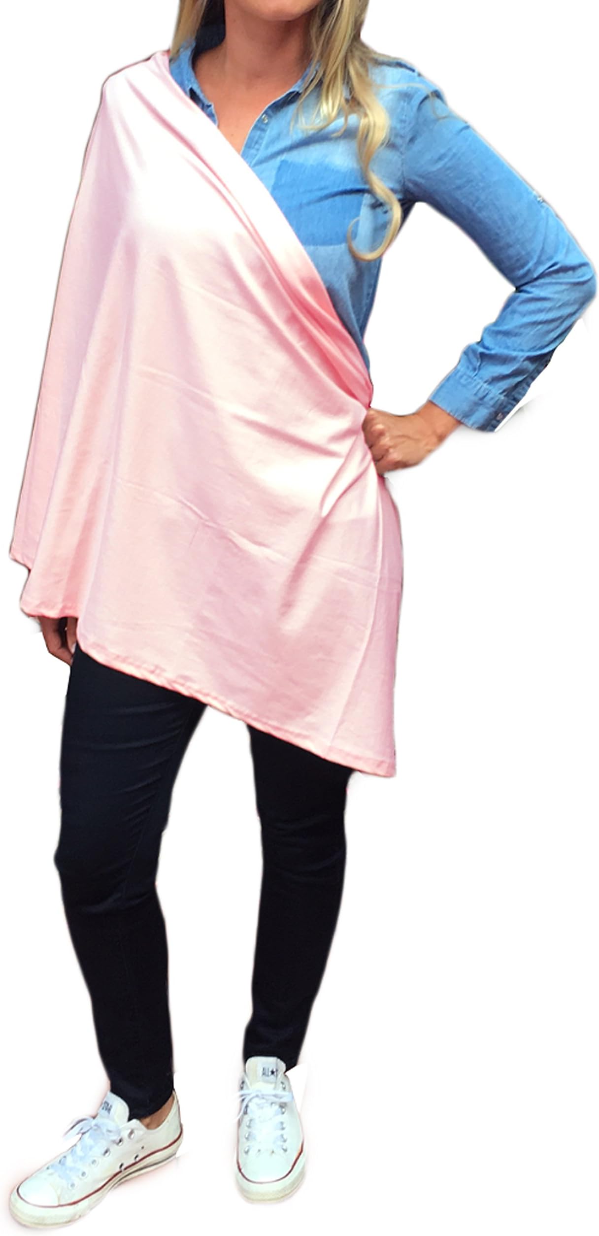SALE!! MadisonRose 100% Premium Cotton - Nursing Scarf & Nursing Cover for Breastfeeding - Soft - Covers Front And Back (Rose Quartz)