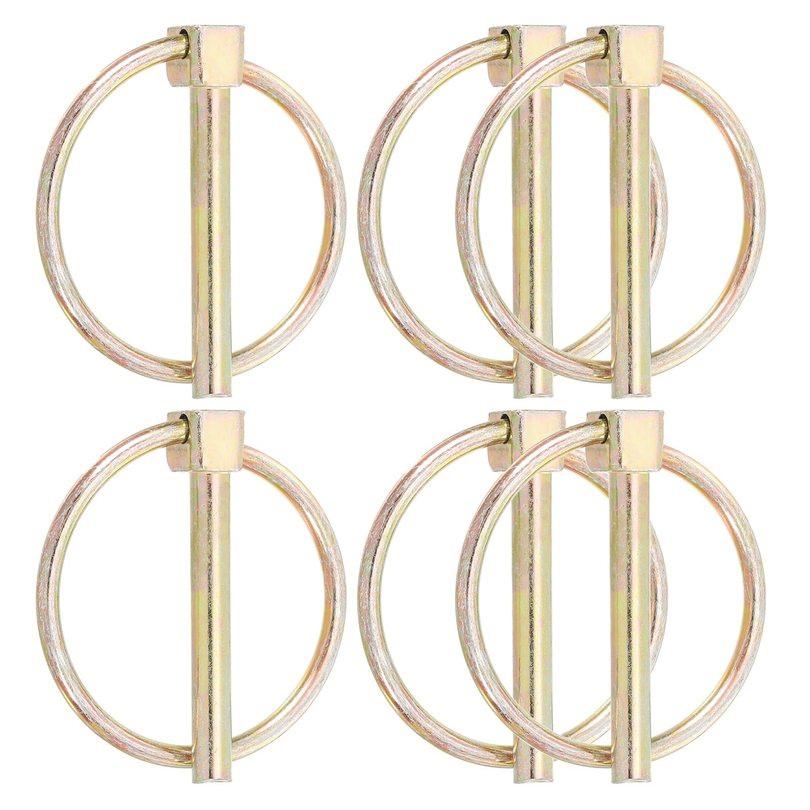 PATIKIL 1/4 x 1.77" Linch Pin, 6 Pcs Lynch Pin Assortment Kit Shaft Lock Pin Clips Hardware Pins with Ring for Farm Tractor Trailer Carriages (6x45mm)