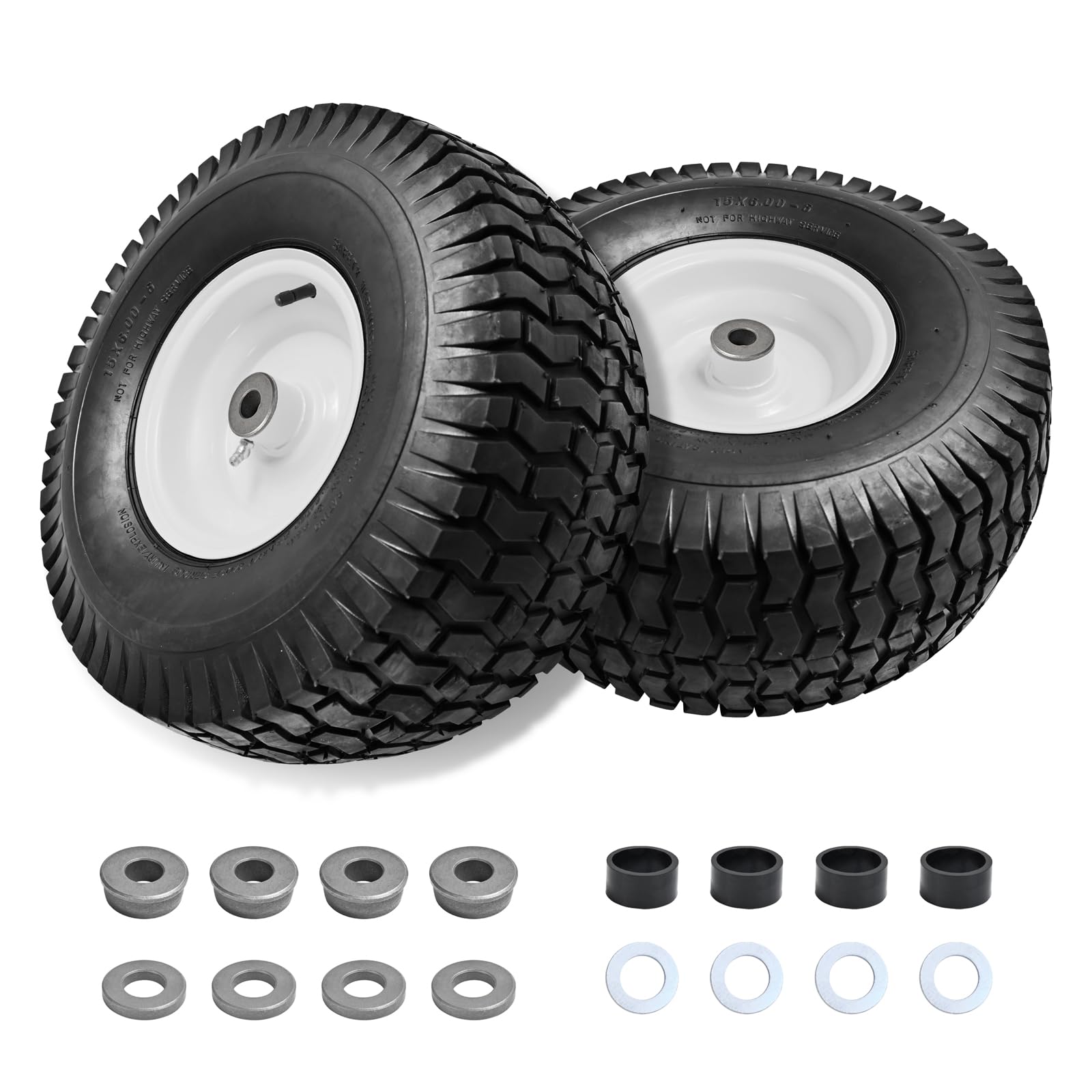 6 Inch Ride On Mower Rims Parts Camp 15x6.00-6nhs Lawn Mower Tires and Wheels with 3/4