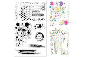 LANGFON Circle Dot Track Background Clear Stamps for Card Making Decoration DIY Scrapbooking, Background Silicone Transparent Seal Stamps for Embossing Album Decor Craft.