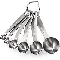 Measuring Spoons: U-Taste 18/8 Stainless Steel Measuring Spoons Set of 6 Piece: 1/8 tsp, 1/4 tsp, 1/2 tsp, 1 tsp, 1/2…