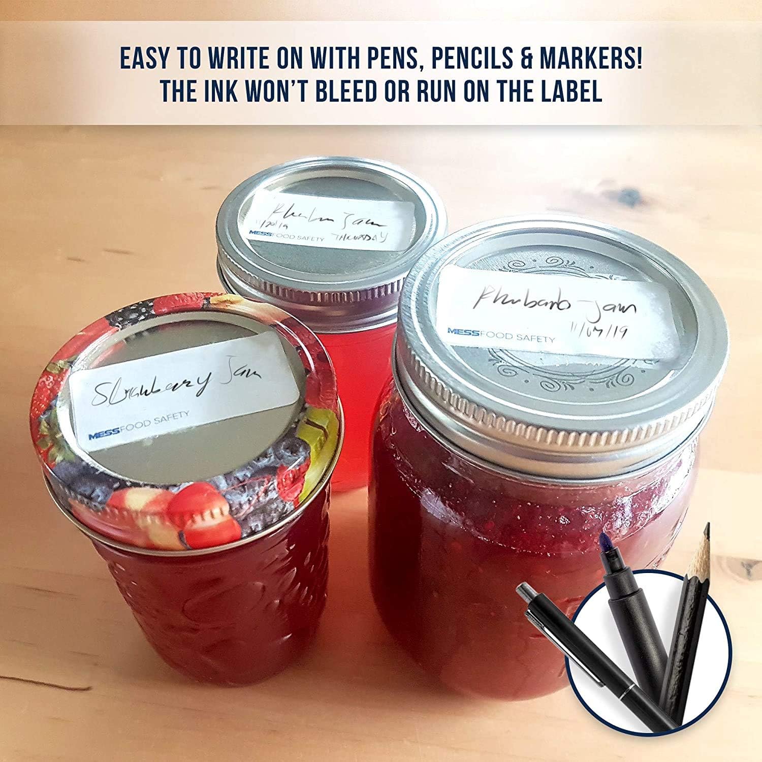 Dissolvable Food Labels for Canning, Jars, Pantry and Meals Blank White (500 Per Roll) Washes Off in Seconds Like Magic - No Residue Stickers 1x2" Freezer Microwave and Dishwasher Safe by MESS: Office Products