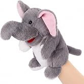 Animal Hand Puppets 11 Inch Sea Turtle Plush Dinosaur Animals Hand Puppet Toys Role-Play Toy Puppets for Kids Storytelling Imaginative Pretend Play Teaching Preschool(Elephant)