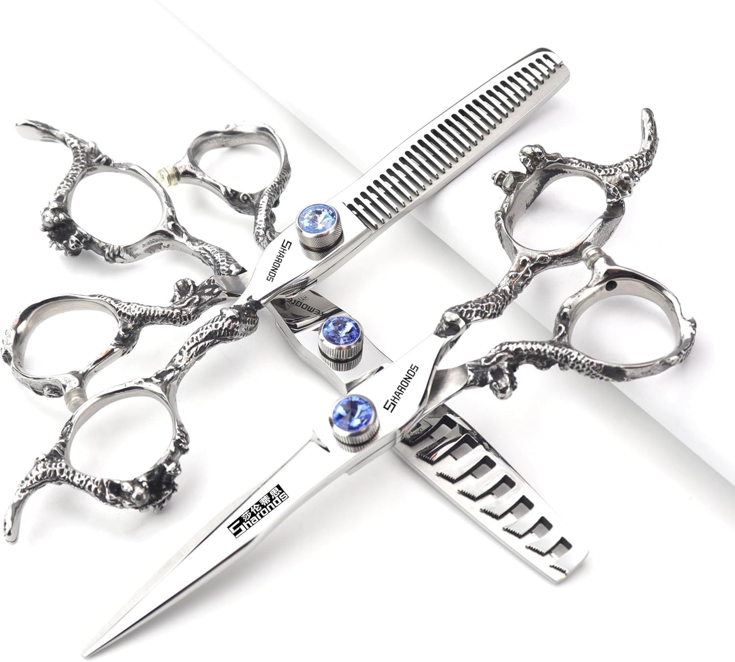 6/7/8/9-inch Professional Hair Clippers, Stainless Steel Sharp Hair Clippers, Hairdresser Specific Scissors (6 inch-3pc)