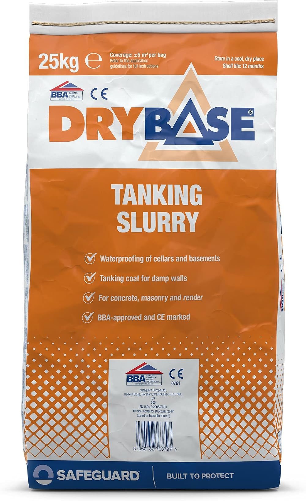 Drybase Tanking Slurry 25kg BBA Approved Waterproofing Cement for Walls