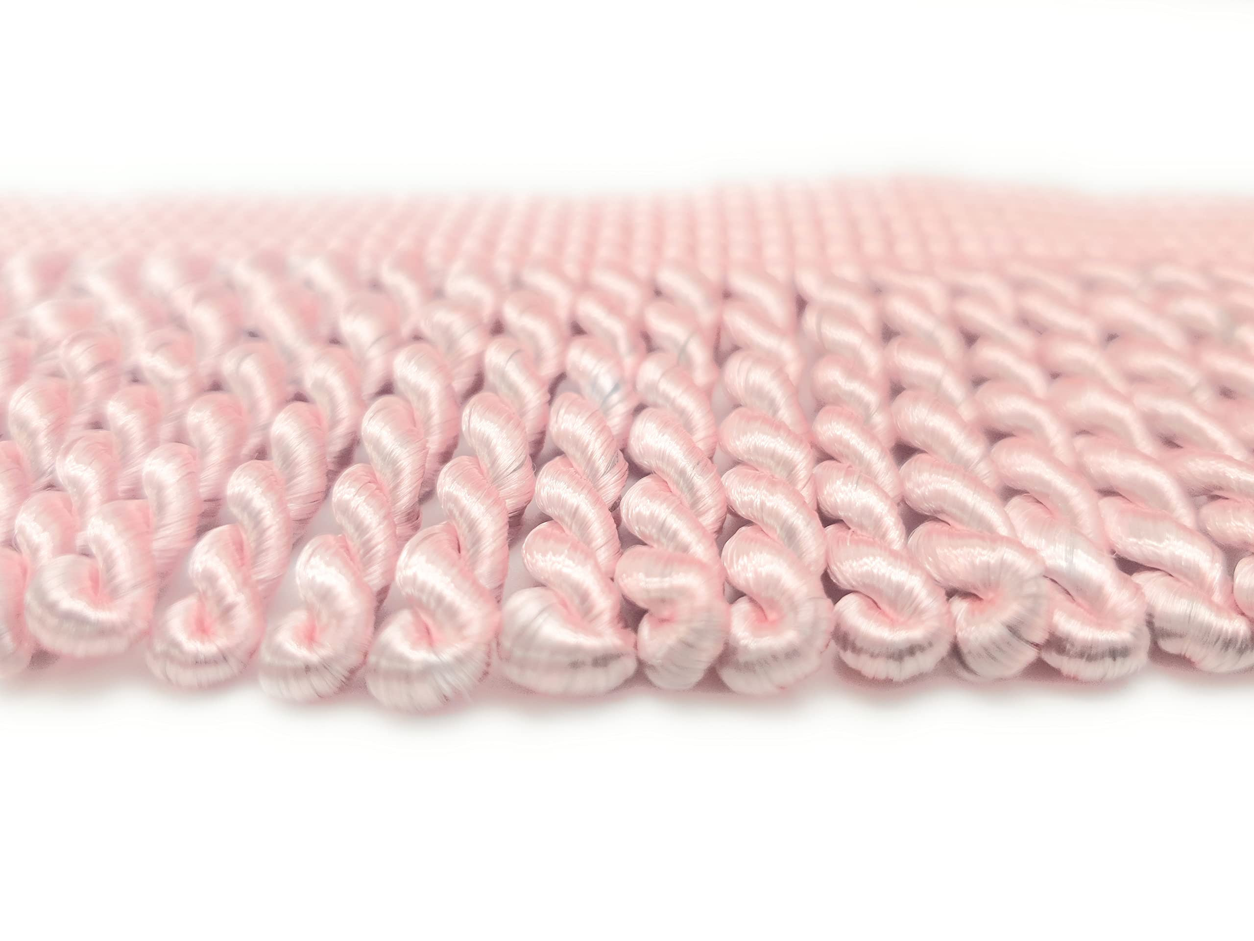 13 Meters 6.5cm Wide Bullion Fringe by MNJ-TRIMMINGS (Light Pink)