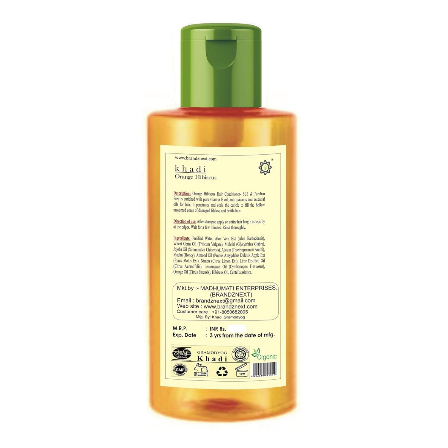 Buy Continent Spice Khadi Orange Hibiscus Hair Conditioner 210 Ml