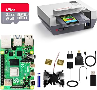 RETROFLAG Raspberry Pi 4 4GB Kit con Tarjeta SD de 32GB, 2,5