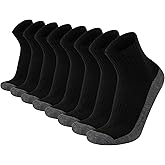 Heatuff Mens Cushioned Ankle Socks, Comfort Athletic Running Casual Quarter Socks (8 pairs)