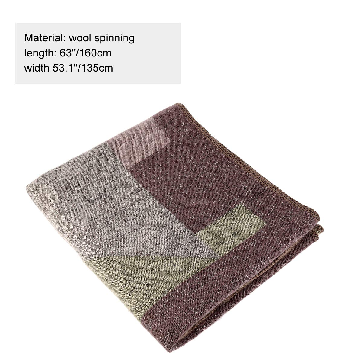 Vbiger Damen Poncho Schal Wrap Farbblock Open Front Cape Übergroße Winterdecke Reversible Schal Dicke Cardigan Coat, Khaki