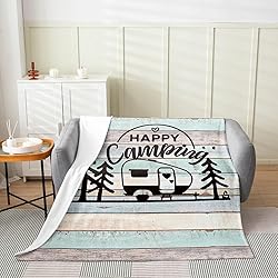 Feelyou Camper All Season,Bed Blanket Happy Camping