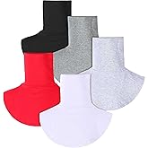 SATINIOR 5 Pieces Cotton Fake Turtleneck Dickey Collar Turtleneck Mock Neck Blouse Collar for Women (Red, Black, White, Dark Gray, Gray)