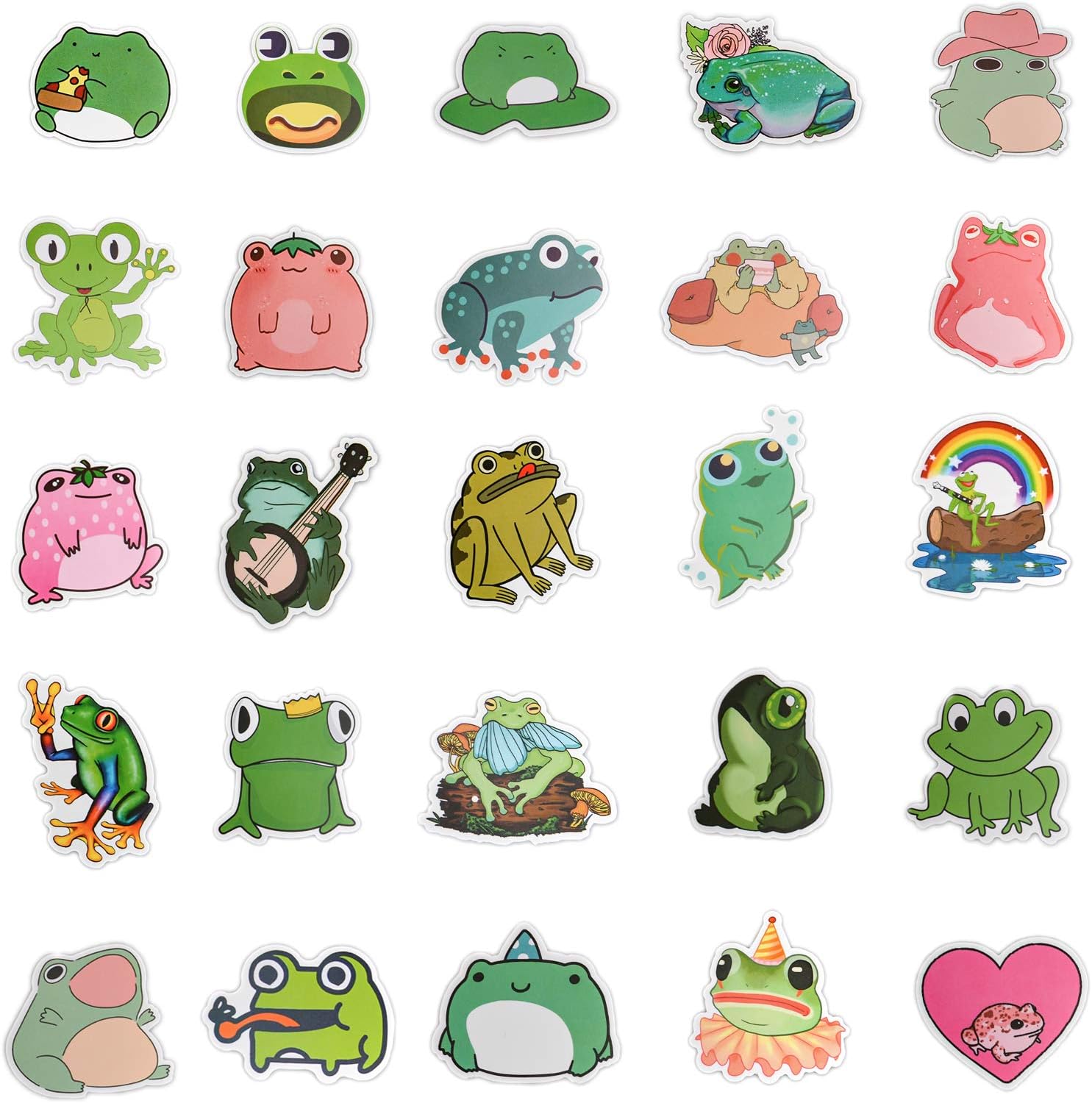 EBANKU 100 PCS Frog Stickers,Waterproof Vinyl Stickers for Water ...