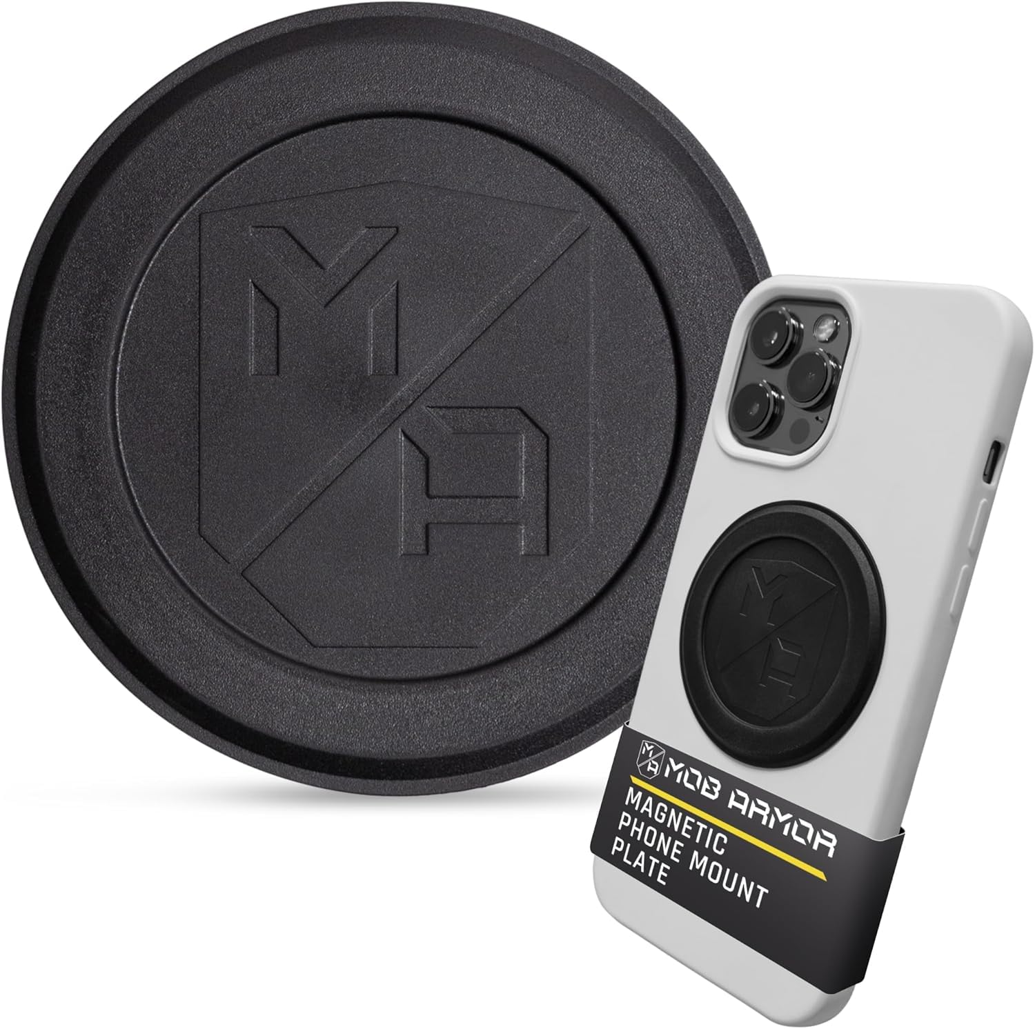 Mob Armor Magnet Flex Plate - Magnetic Phone Mount for iPhone, Android, Wireless Charging Compatible- 2mm Thick Rubber Magnetic Plate -