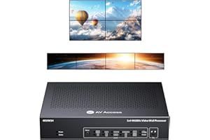 V AV ACCESS AV Access 4K@60Hz HDR10 HDMI Video Wall Controller 2x2 1x2 2x1 1x3 3x1 1x4 4x1 TV Wall Controller for 4 TV Splicing Display Support 4096x2160 Input & Output, Rotate 60&90 Degree