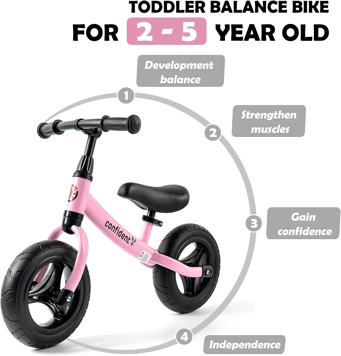 Wdmiya Toddler Balance Bike for 2 3 4 5 Year Old Riding Toys Outdoor No Pedal Kids Bike First Birthday Gift for Boys Girls: Sports & Outdoors