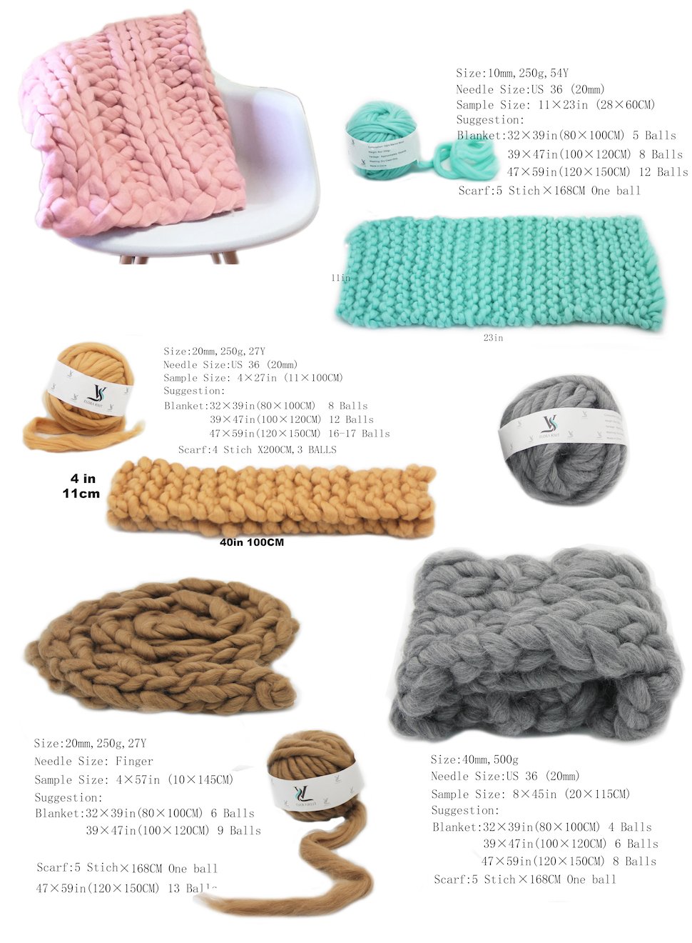 Floraknit 0 55 Pfund 100 Merino Wolle Supergrobes Garn