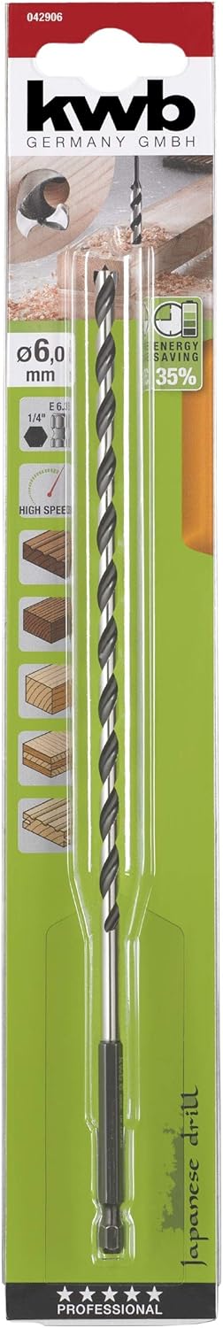 kwb 3-S Japan Snake bit diameter 6 Mm, 235 Mm Made of Bright-Ground Cv Steel with Super-Sharp Point Grinding - Image 3