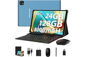 POWMUS Android Tablet 10.1 Inch Tablets, 1920 * 1200 IPS LCD Screen, 24 GB RAM,128GB Storage Expand 1TB, 2.0GHz CPU,8000mAh, 