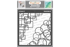 CrafTreat Geometric Corner Stencils for Painting on Wood, Wall, Tile, Canvas, Paper, Fabric and Floor - Retro Corner Stencil - 6x6 Inches - Reusable DIY Art and Craft Stencils