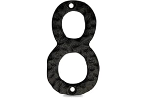 TripDock 4 Inch House Numbers for Outside, Cast Iron Metal Address Home Number, Unique Craftsman-style Look, Black Number 8