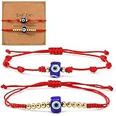 Bohxantium Evil Eye Bracelets for Women Men Adjustable Red Rope Bracelet Evil Eye Spiritual Jewelry Protection Lucky Gold Plated Beaded Bracelet Jewelry Energy Friendship Good Luck Gifts for Women