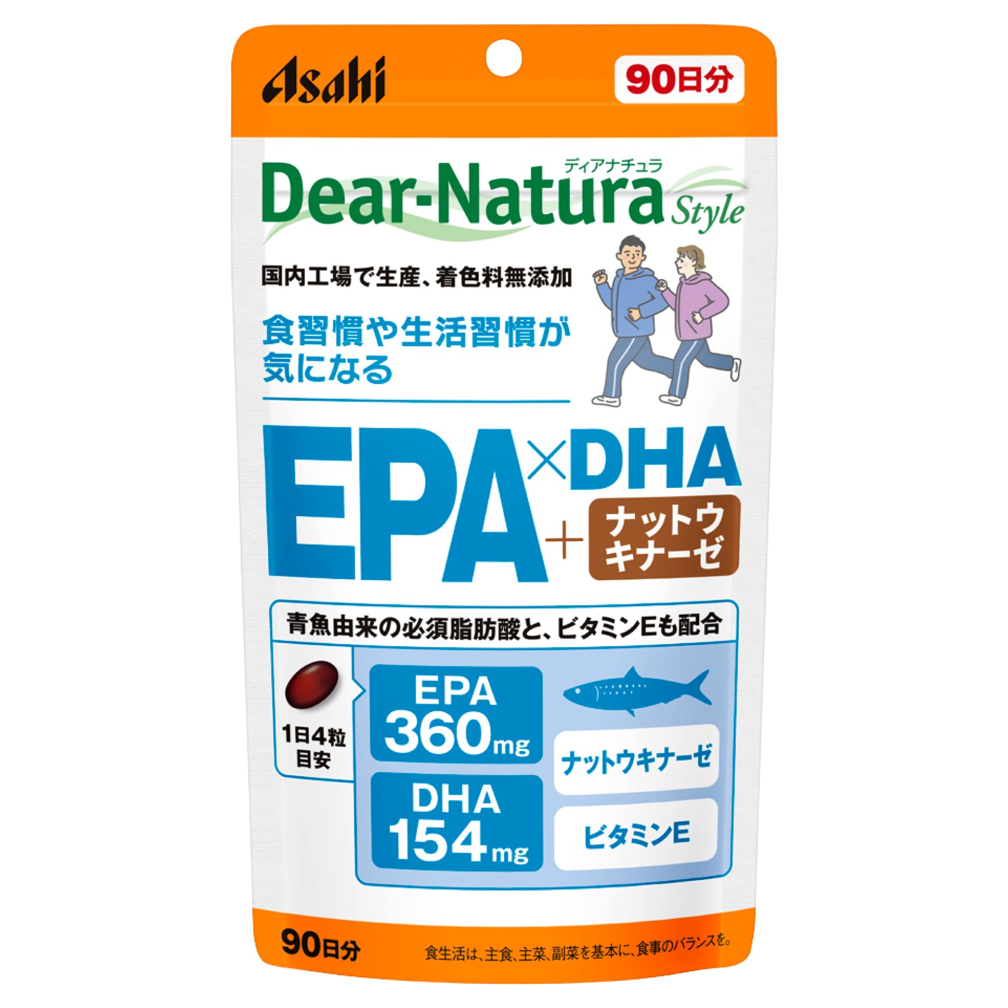 アサヒグループ食品 ディアナチュラスタイル EPA DHA ナットウキナーゼ 360粒 90日分の商品画像
