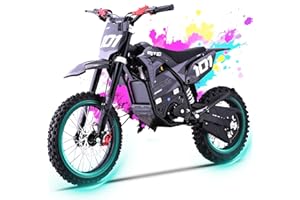 KOOZ HP115E 40MPH 60V 3000W Electric Dirt Bike for Teens, Electric Motorcycle Ebike with 15.6AH L-ion Battery, 14"/12" Tires, Hydraulic Brakes, Mountain Off - Road Ebike for Aged 8-14