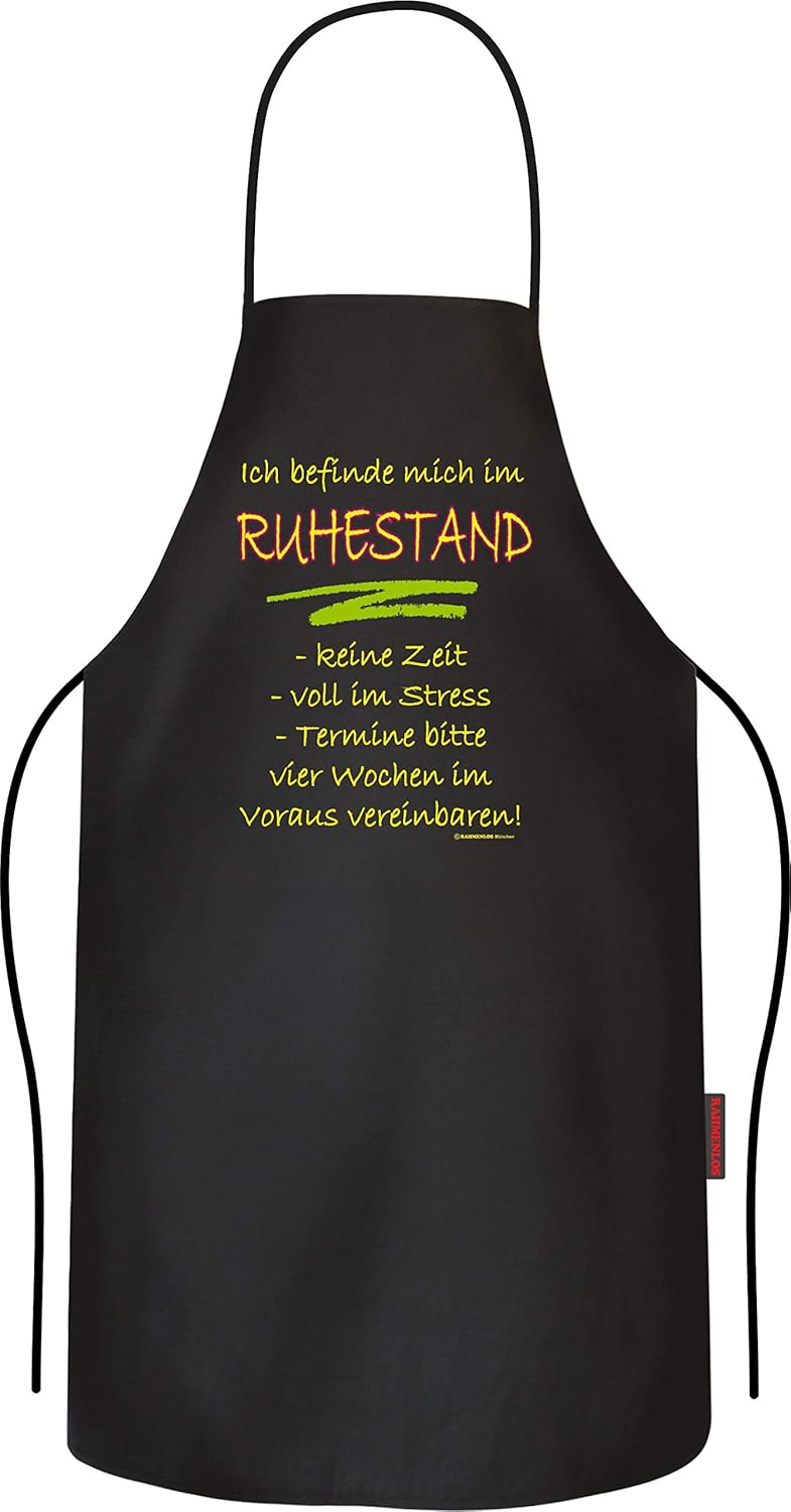 RAHMENLOS Grillschürze Befinde mich im Ruestand keine Zeit Rentner