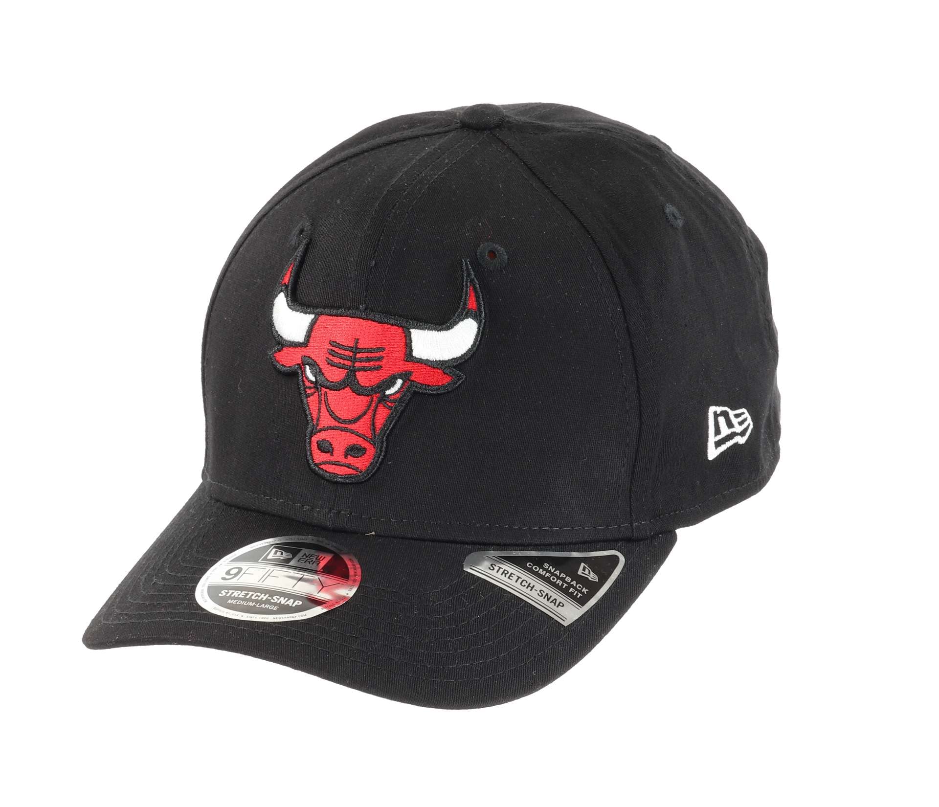 New Era Chicago Bulls NBA Team Colour Black 9Fifty Stretch Snapback Cap - M - L