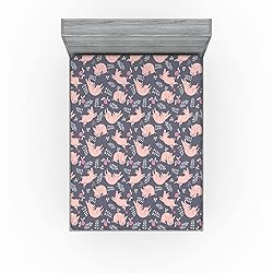 Lunarable Pigs Fitted Sheet Set, Pig Animals