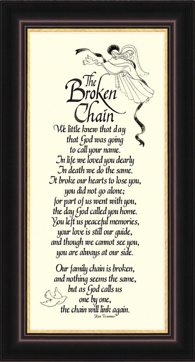 Amazon Com Broken Chain Sympathy Poem Framed Gift For Memorial