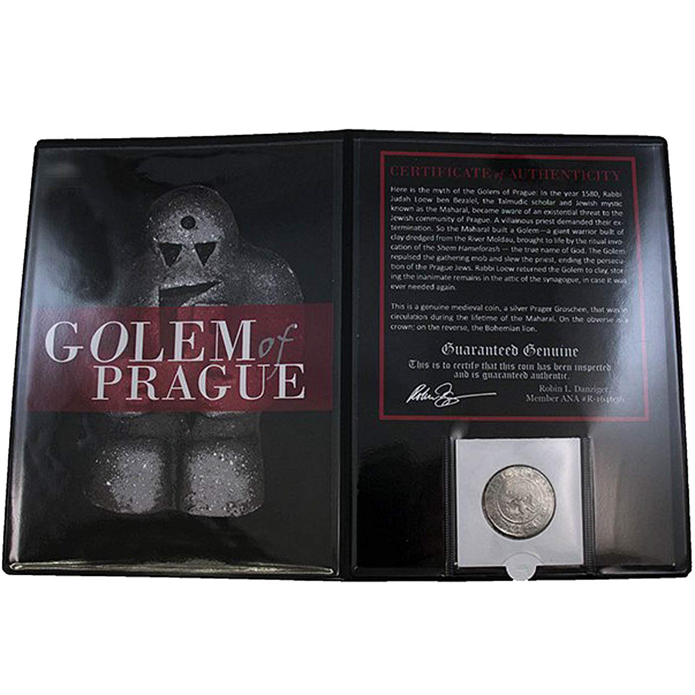 Golem Of Prague Coin Folder Authentic Medieval Silver - 