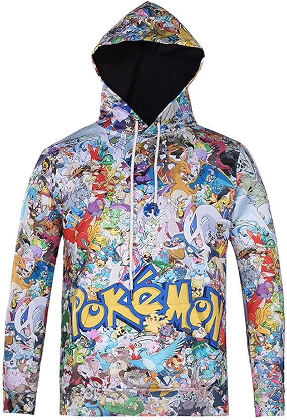 Pokemon 3D Printed Hoodie Unisex Pullover Funny Long Sleeve Casual