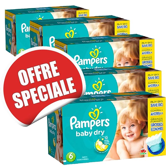 Couches Pampers Taille 6 baby dry 627 couches bébé Amazon.fr