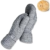 Bototack Winter Mittens Gloves for Women Warm Fleece Lining Knit Thick Thermal Snow Gloves for for Cold Weather Gifts