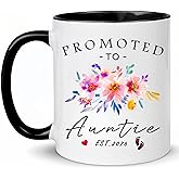 Choinn Promoted to Aunt Est 2026 Coffee Mugs | New Aunt Gifts First Time | Pregnancy Announcement Gift | Pregnancy Reveal | Baby Announcement Mugs | New Auntie Gifts for Women