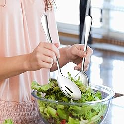 LIANYU 6-Piece Serving Spoons and Forks, 8 3/4 Inch