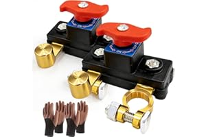 Battery Disconnect Switch 12V 24V, Heavy Duty Car Battery Cut Off Switch, Pure Copper Master Battery Isolator Kill Switch for