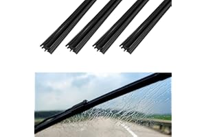 HABNVUON 4PCS Wiper Blade Refills, Wiper Blade Inserts, 16" Adjustable Size of Universal Replacement Windshield Wipers Refill, Frameless Window Boneless Insert Silicone Strips for Most Cars (16Inch)