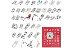 FINESUN Sewing Machine Feet 42Pcs Presser Foot Set Sewing Foot Attachments Sewing Machine Spare Parts Sewing Machine Accessories Sewing Machine Foot for Brother and Most Sewing Machines Use