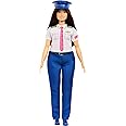 Barbie Careers Pilot Fashion Doll Wearing Removable Look with Flight Uniform & Shoes, Plus Hat Accessory​